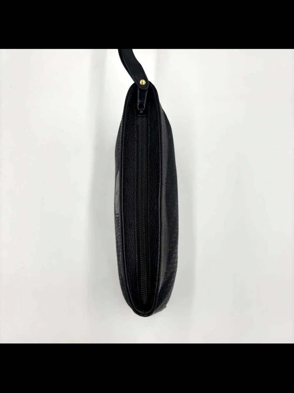 Gucci Black Monogram Jacquard Wristlet Pouch